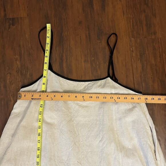 MVN The Label Maxi Slip Dress Beige Linen Sleeveless Swing Lagenlook - Picture 11 of 12